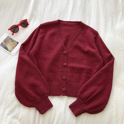 Γυναικεία ζακέτα σε τέσσερα χρώματα με V-λαιμόκοψη και κουμπιά