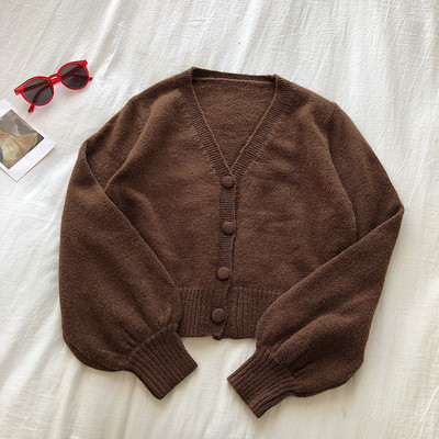 Γυναικεία ζακέτα σε τέσσερα χρώματα με V-λαιμόκοψη και κουμπιά