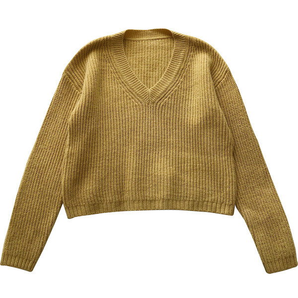 Alkalmi női pulóver széles modell négy színben V-nyakkal