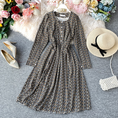 Μοντέρνο γυναικείο φόρεμα μακρύ μανίκι με τετράγωνη λαιμόκοψη σε έξι χρώματα