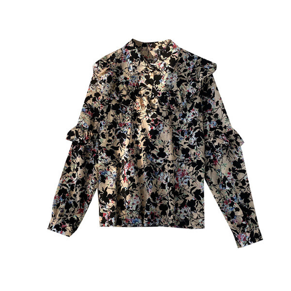 Cămașă casual de damă cu model floral și nasturi în mai multe culori