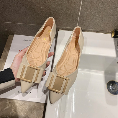 Γυναικεία παπούτσια από  έκο δέρμα με μπεζ, πράσινο και μαύρο χρώμα