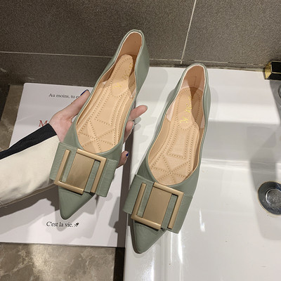 Γυναικεία παπούτσια από  έκο δέρμα με μπεζ, πράσινο και μαύρο χρώμα