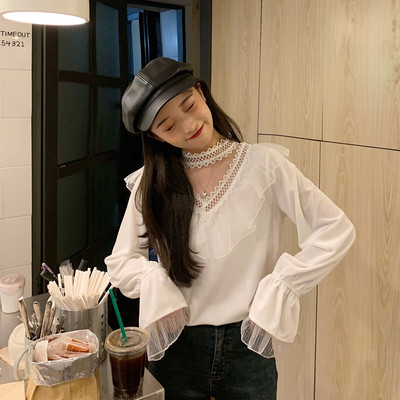 Női bársony ing hálóval és csipkével, fehér és fekete színben