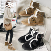 Női csizma csattal, puha béléssel fekete és barna színben