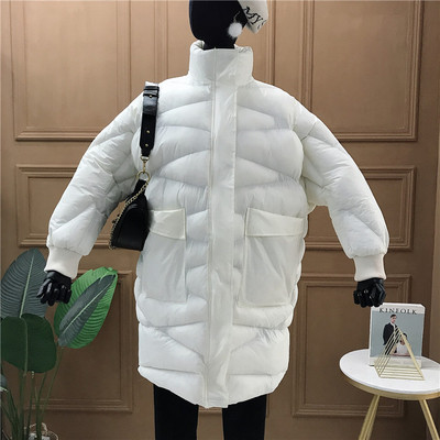 Új modell téli női kabát zsebekkel - széles modell fehér, zöld, sárga, piros, narancs és fekete színben