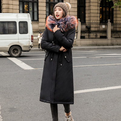 Geaca de iarna lunga de dama model NOU cu gluga colorata in cinci culori