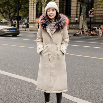 Geaca de iarna lunga de dama model NOU cu gluga colorata in cinci culori