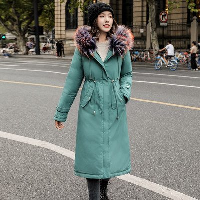 Geaca de iarna lunga de dama model NOU cu gluga colorata in cinci culori