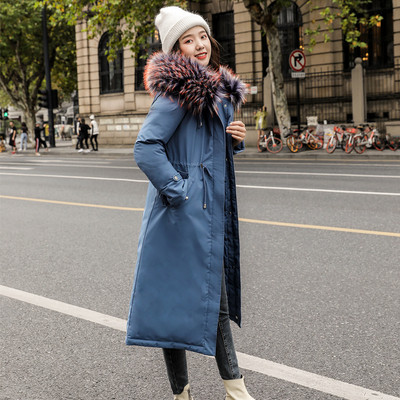 Geaca de iarna lunga de dama model NOU cu gluga colorata in cinci culori