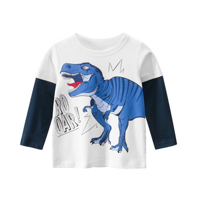 Bluza casual pentru copii alb cu aplicatie pentru baieti