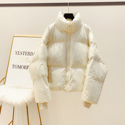 Γυναικείο χειμωνιάτικο σακάκι με ψηλό κολάρο και φερμουάρ σε πράσινο, μπλε, ασήμι και λευκό χρώμα