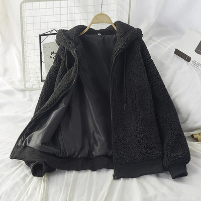 Női kabát cipzárral és kapucnival rózsaszín, fekete, bordó, kék, sárga és fekete színben