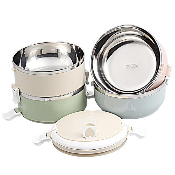 4 az 1-ben Többrétegű színes rozsdamentes acél ebédlődoboz fogantyúval