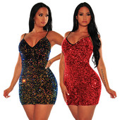 Elegáns női rövid ruha vékony pántokkal és flitterekkel fekete és piros színben