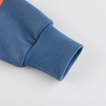 Детска блуза за момчета в син цвят с апликация и дълъг ръкав