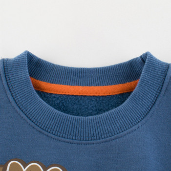 Детска блуза за момчета в син цвят с апликация и дълъг ръкав
