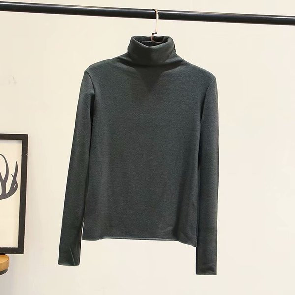 Casual Γυναικεία μαλακό πουλόβερ με ψηλό κολάρο και  μακρύ μανίκι σε μαύρο, μπλε, πράσινο και καφέ χρώμα