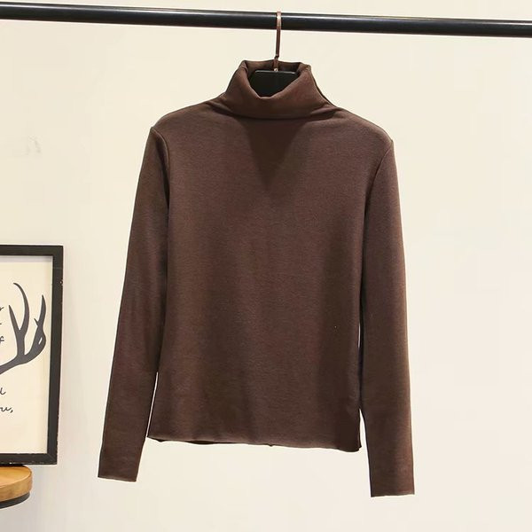 Casual Γυναικεία μαλακό πουλόβερ με ψηλό κολάρο και  μακρύ μανίκι σε μαύρο, μπλε, πράσινο και καφέ χρώμα