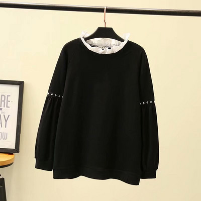 Καθημερινή γυναικεία μπλούζα με δαντέλα και μακριά μανίκια σε γκρι, πράσινο και μαύρο χρώμα