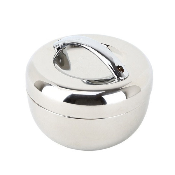 2-όροφο κουτί από ανοξείδωτο ατσάλι θερμομονωτικό με στρογγυλό καπάκι και λαβή