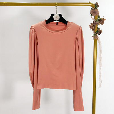 Casual Γυναικεία Μπλούζα με βολάν μανίκι σε Ροζ, Πράσινο, Μπλε και Μαύρο χρώμα