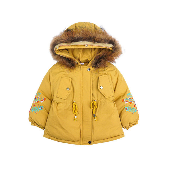 Napi gyerekkabát lányoknak három színben hímzéssel és nyakkendővel