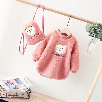 Καθημερινό παιδικό πουλόβερ για κορίτσια σε τρία χρώματα με κεντήματα