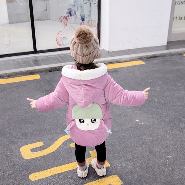 Gyerek dzseki lányoknak piros és lila színben 3D elemekkel és kapucnival