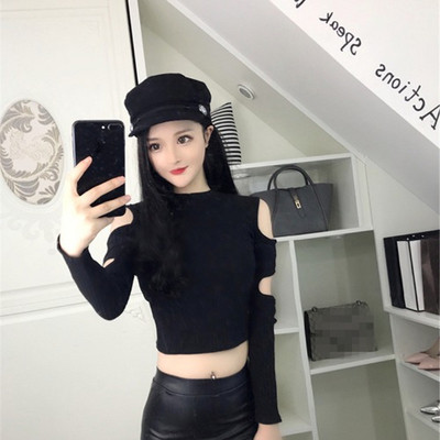 Μοντέρνα γυναικεία μπλούζα με μεγάλο κολάρο και κομμένα κομμάτια σε ροζ, μαύρο και μπορντό χρώμα