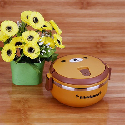 Παιδικό θερμομονωτικό κουτί τροφίμων από ανοξείδωτο χάλυβα με διαφορετικές εφαρμογές σε καφέ, ροζ και μπλε χρώμα