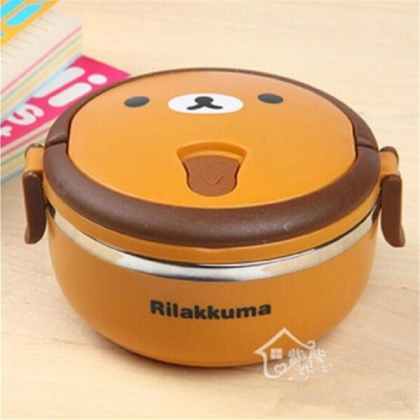 Παιδικό θερμομονωτικό κουτί τροφίμων από ανοξείδωτο χάλυβα με διαφορετικές εφαρμογές σε καφέ, ροζ και μπλε χρώμα