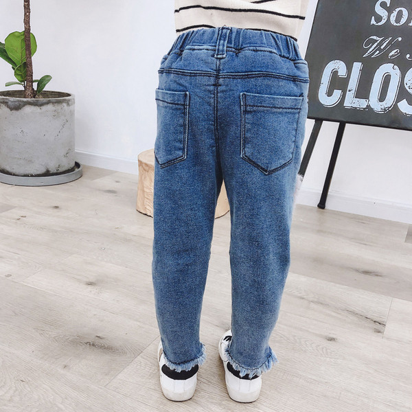 Παιδικά τζιν για κορίτσια σε μπλε χρώμα με μαλακή επένδυση 