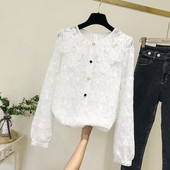 Női csipke ing kerek nyakkivágással fehér és bézs színben