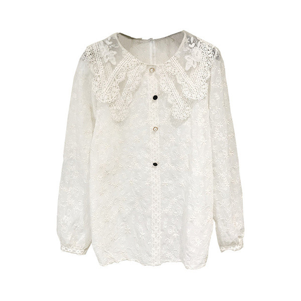 Női csipke ing kerek nyakkivágással fehér és bézs színben