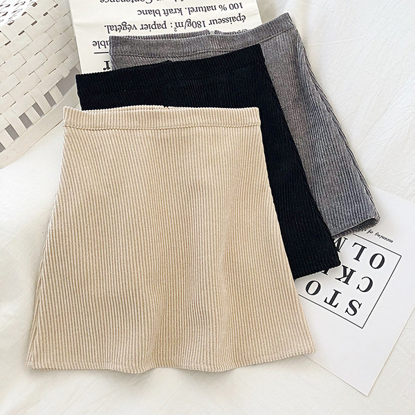 Retro stílusú női szoknya három színben, magas derékkal és cipzárral