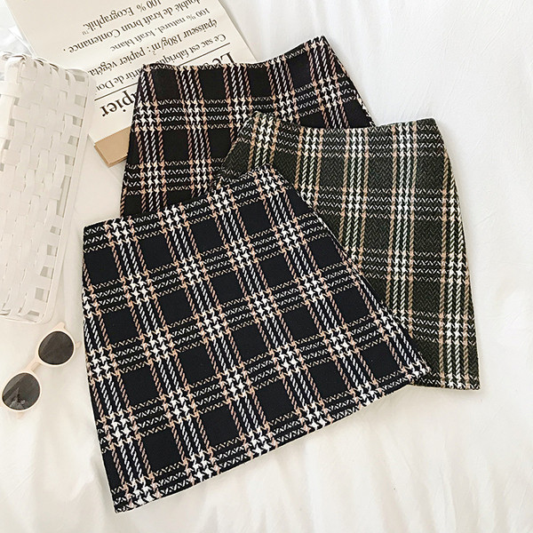 Retro stílusú női szoknya három színben A-vonallal és magas derékkal