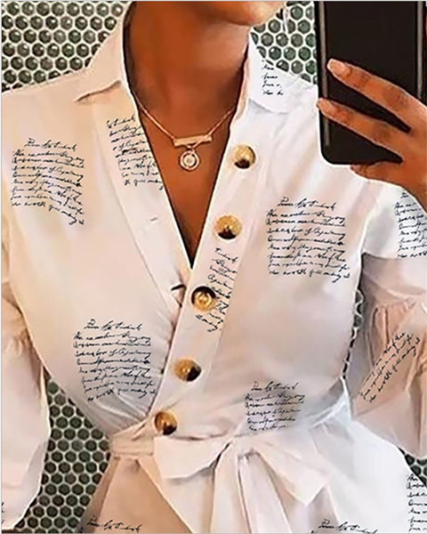 Μοντέρνο γυναικείο πουκάμισο με κουμπιά και κορδόνια σε λευκό χρώμα