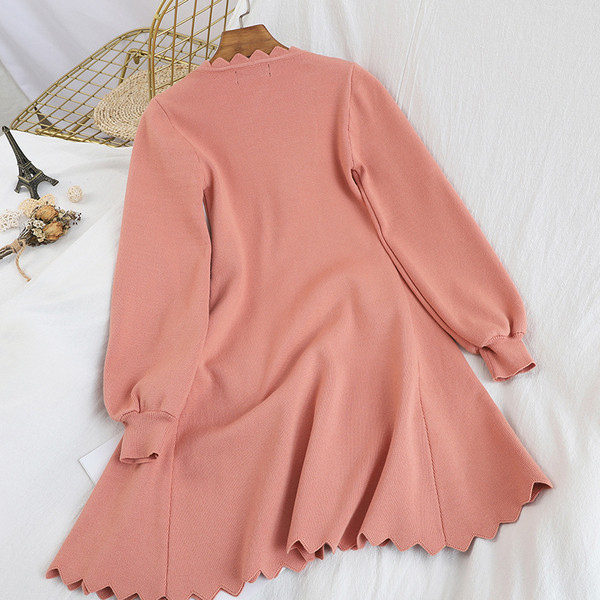 Γυναικείο casual φόρεμα O-Neck - Κόκκινο, μαύρο και ροζ χρώμα