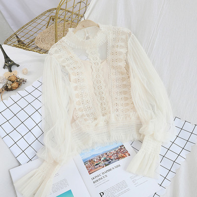 Κομψή γυναικεία μπλούζα με φαρδιά μανίκια λωτού σε διάφορα χρώματα