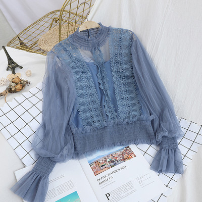 Κομψή γυναικεία μπλούζα με φαρδιά μανίκια λωτού σε διάφορα χρώματα