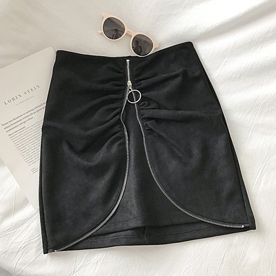 Βελούδινο γυναικείο φόρεμα σε τρία χρώματα με ψηλή μέση και φερμουάρ