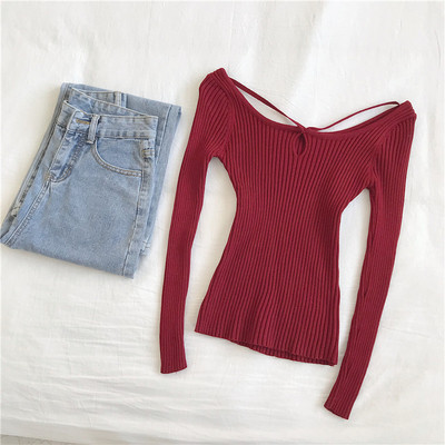 Lezser női blúz négy színben, hosszú ujjal és kerek nyakkivágással