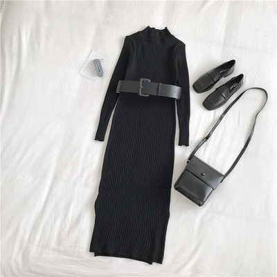 Ρέτρο στυλ γυναικείο φόρεμα σε κίτρινο και μαύρο χρώμα με κολάρο