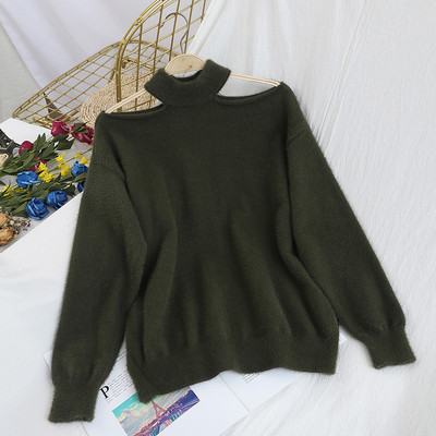 Μοντέρνο γυναικείο  πουλόβερ με γυμνούς ώμους - σε πολλά χρώματα