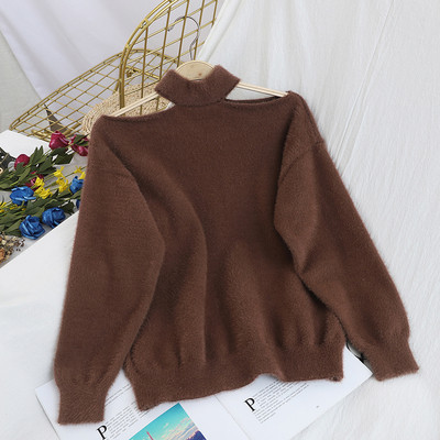 Μοντέρνο γυναικείο  πουλόβερ με γυμνούς ώμους - σε πολλά χρώματα