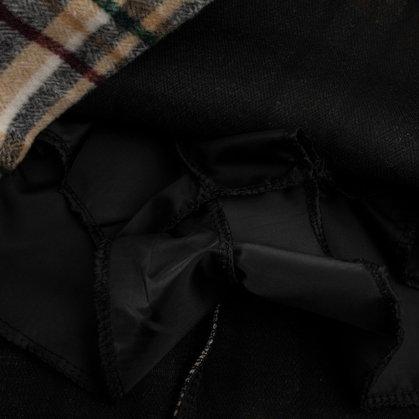 Téli kockás szoknya magas derékkal, barna és szürke színben