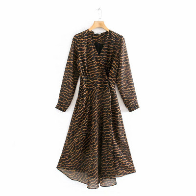 Μοντέρνο γναικείο φόρεμα από τούλι με ζωικό print