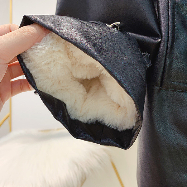 ÚJ Modell női téli steppelt bőr kabát elasztikus derékkal, bézs és fekete színben