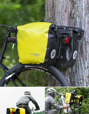 Αδιάβροχη τσάντα  ποδηλάτου Rock Brothers σε μαύρο και κίτρινο χρώμα